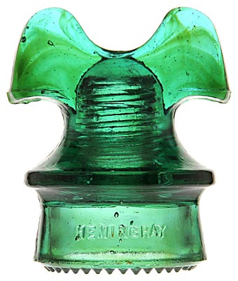 CD 257 HEMINGRAY No 60; Green w/ Amber Swirls