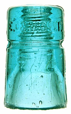 CD 123 E.C.& M. "G" mold, Blue Aqua; Nice west coast glass!