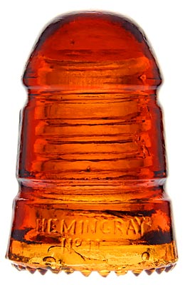 CD 114 HEMINGRAY No 11 Glowing Orange Amber; KILLER COLOR, one of TWO known and this is in the best condition!