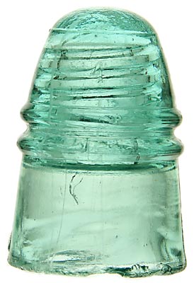 CD 124.2 PATENT DEC. 19, 1871 Light Green Aqua w/ Milk Wisps; Hard to find, Hemingray collectors take note!