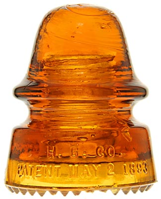 CD 162 H.G.CO. Glowing Tangerine Orange Amber; Extra dome glass!