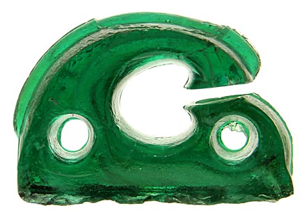 CD 1038 CUTTER {Ribbed base} Green w/ "Milky" Swirls; Extra character!