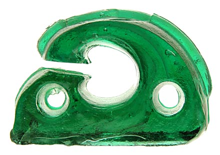 CD 1038 CUTTER {Ribbed base} Green w/ "Milky" Swirls; Extra character!