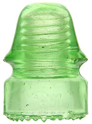 CD 134 PATENT DEC. 19, 1871, Bright Lime Green; Much less common with the double patent date. A real "glower"!