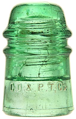 CD 121 C.D.& P.TEL.CO., Deep Lime Green; Crude with character!