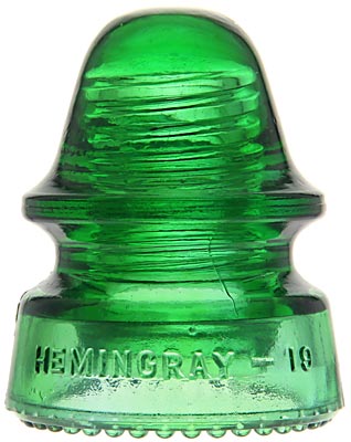 CD 162 HEMINGRAY-19, Bright Light 7-up Green; Contrasting "near clear" areas in skirt!