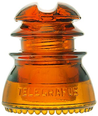 CD 214 TELEGRAFOS NACIONALES, Rich Orange Amber; Excellent condition, stunning color!