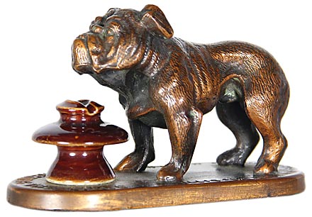ILLINOIS ELECTRIC PORCELAIN COMPANY Bulldog Paperweight, ; Great porcelain-related Go-With! A unique item!