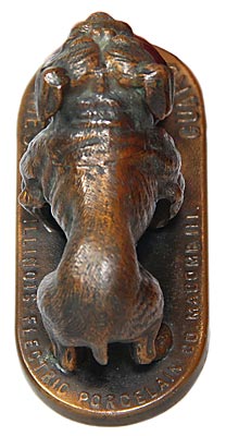 ILLINOIS ELECTRIC PORCELAIN COMPANY Bulldog Paperweight, ; Great porcelain-related Go-With! A unique item!
