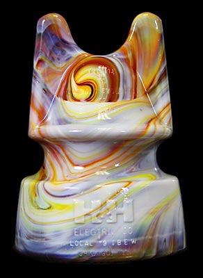 H & H ELECTRIC CO Commemorative, Multi-colored Swirled Slag Glass; Fantastic blending & swirling in this limited-run color!