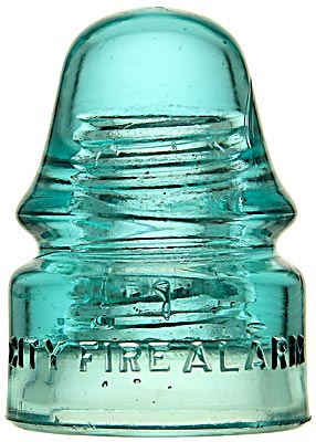 CD 133 CITY FIRE ALARM, Light Blue Aqua; FIRE! FIRE! FIRE! A popular New England style used only in Fall River, MA!