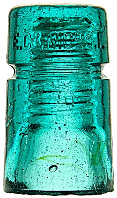 CD 123 E.C.& M.CO. "B" Mold, Aqua; Classic old western glass!