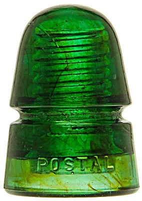 CD 145 POSTAL, Emerald Green w/ Amber Swirls; AWESOME color and condition!