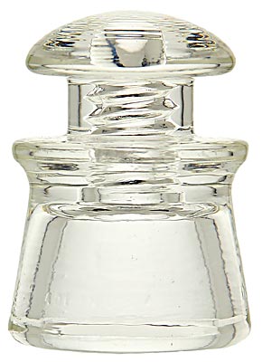 CD 100.5 PYREX, Clear; The smallest pintype insulator you can get!