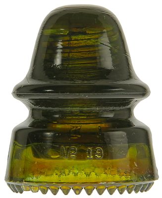 CD 162 HEMINGRAY // No 19, Olive/Amber Two Tone; Could be called "Amber-Laced Olive"!