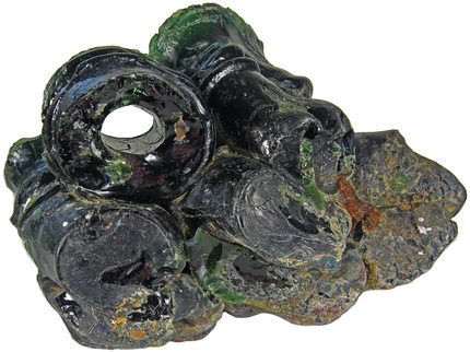 CD 701.6 "Scrambled Eggs", Green Blackglass; A 15 pound montage of insulators!
