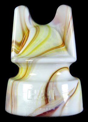 "H & H ELECTRIC CO" Commemorative, White Milk w/ Colored Swirls; Swirls, swirls, swirls!