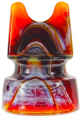 "H & H ELECTRIC CO" Commemorative, Ruby Red w/ Colored Swirls; A desirable red with swirls, swirls, swirls!