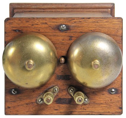 NEW ENGLAND TEL. & TEL. Bell, Oak; Stamped with "NEW ENGLAND TELEPHONE AND TELEGRAPH"
