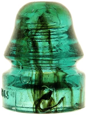 CD 133.2 L.A.C / PATD JULY 25TH 1865 / P & W, Blue Aqua w/ Massive Amber Streaks; this screams CHARACTER!