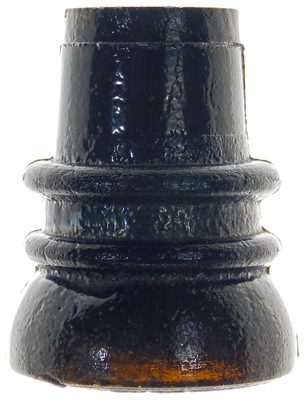 CD 737.6 {Unembossed}, Amber Blackglass; the smaller "Pilgrim Hat" style