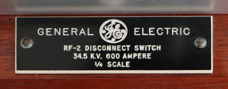 General Electric Disconnect Switch; Amazing detail in this working 1/4 scale model
