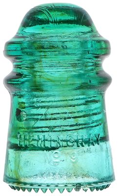 CD 106 HEMINGRAY / No 9, Aqua w/ Amber Blending; Nearly a two-tone!