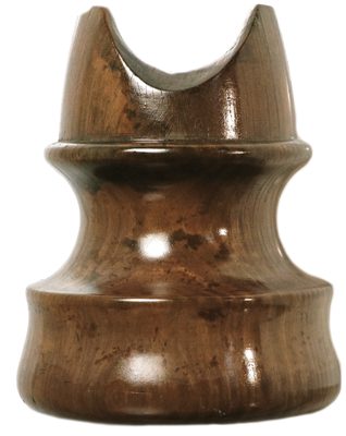 San Francisco Wooden Trolley Insulator, Mottled Dark Brown; Still with the wear marks in the saddle!