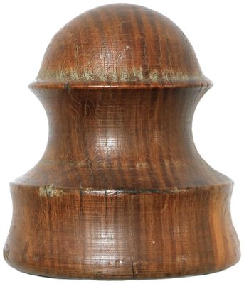 San Francisco Wooden Trolley Insulator, Brown; Much scarcer "round dome" style for going around corners!