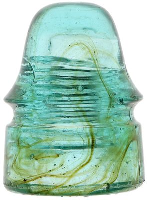 CD 134 AM. INSULATOR CO., Light Aqua w/ Milk & Amber; great character!