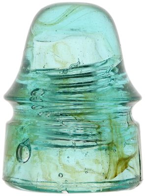 CD 134 AM. INSULATOR CO., Light Aqua w/ Milk & Amber; great character!