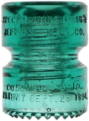 CD 185 JEFFREY MINE INSULATOR, Aqua; amazing condition, unheard of for this style!