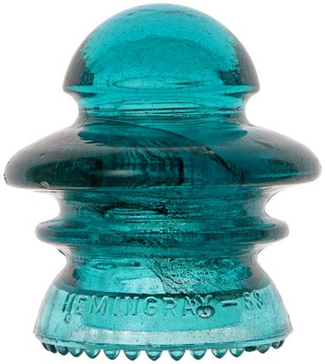 CD 202 HEMINGRAY, Rich Hemingray Blue w/ Soot Swirls; amazing veils of carbon soot rarely seen!