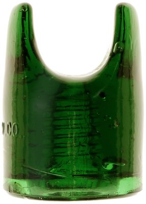 CD 267.5 N.E.G.M. CO., Emerald Green; big thick glass with a swimming "worm" inside!