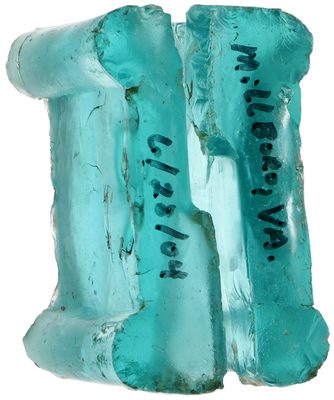 CD 1000 Glass block, Light Blue Aqua; early telegraph style from Virginia!