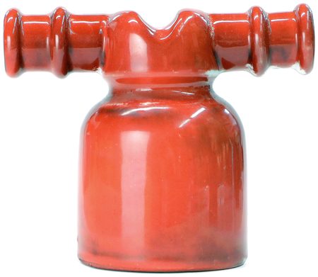 U-2087C {Unmarked} {Poland}, Brick Red; eye catching color and shape!