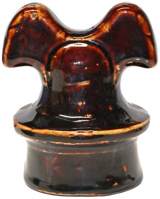 U-395 Porcelain "Mickey Mouse" {Pittsburg product}, Rich Brown w/ Cream Highlights; a piece seeing increasing demand with the classic "Mickey" shape!