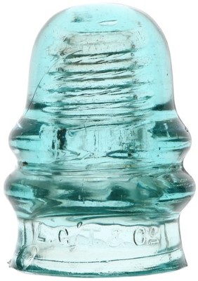 CD 131.4 L.G.T.& CO., Light Aqua; Early threaded glass!