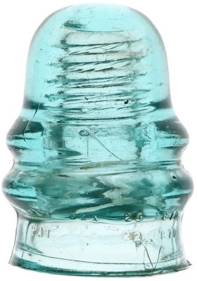 CD 131.4 L.G.T.& CO., Light Aqua; Early threaded glass!