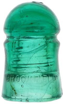 CD 102 BROOKFIELD, Green w/ Milk Swirls; A solid dome of glass!