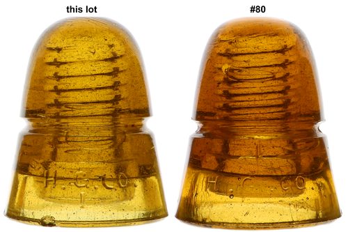 CD 145 H.G.CO., Yellow Orange Amber; A lighter mid-range "tweener" amber color!