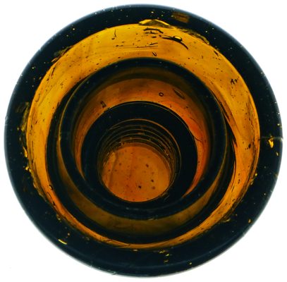 CD 152 B, Dark Olive Amber; Hold this up to the light and see the swirls!