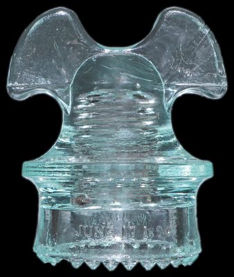 CD 257 PATENT / JUNE 17, 1890, Ice Aqua; A nice contrasting nearly-clear Mickey!