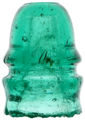 CD 732 {Unembossed}, Green Aqua w/ Junk; Milky and chunky impurities!