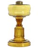 Glass Stand Lamp {"Stanbury" pattern}, Golden Amber; A great go-with for the Hemingray collector!