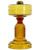 Glass Stand Lamp {"Vera" pattern}, Golden Amber; Much less common pattern for a Hemingray lamp!