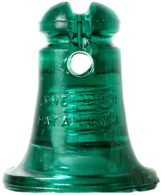 CD 268 CROWN, Dark Green Aqua; A classic! One of the few insulators with a hole through it!