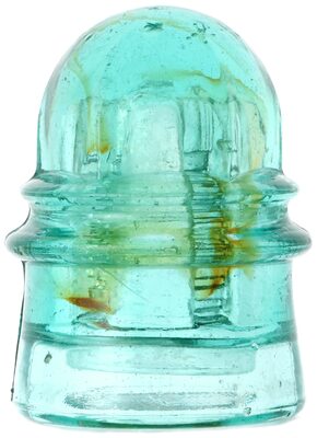 CD 158.2 BOSTON BOTTLE WORKS, Light Aqua w/ Amber Swirls; Strong amber swirls highlight the pinhole!