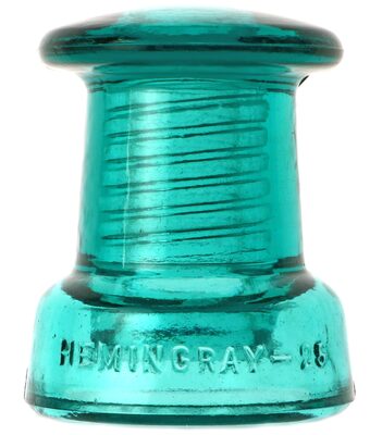 CD 175 HEMINGRAY-25, Aqua; "Largest Wire Groove" Award goes to the "Doorknob"!