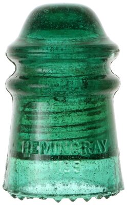 CD 106 HEMINGRAY, Deep Fizzy Tealy Green; early prism-style embossing in a desirable color!